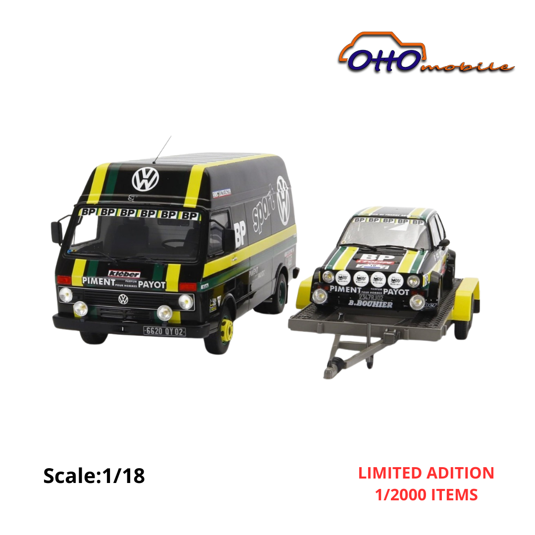 VOLKSWAGEN - RALLY SET - VOLKSWAGEN LT35 VAN + TRAILER + GOLF GTi MKI Gr.2 TEAM BP RACING VOLKSWAGEN SPORT N 10 RALLY TOUR DE FRANCE AUTOMOBILE J.PANCIATICI - P.THINNES -1981