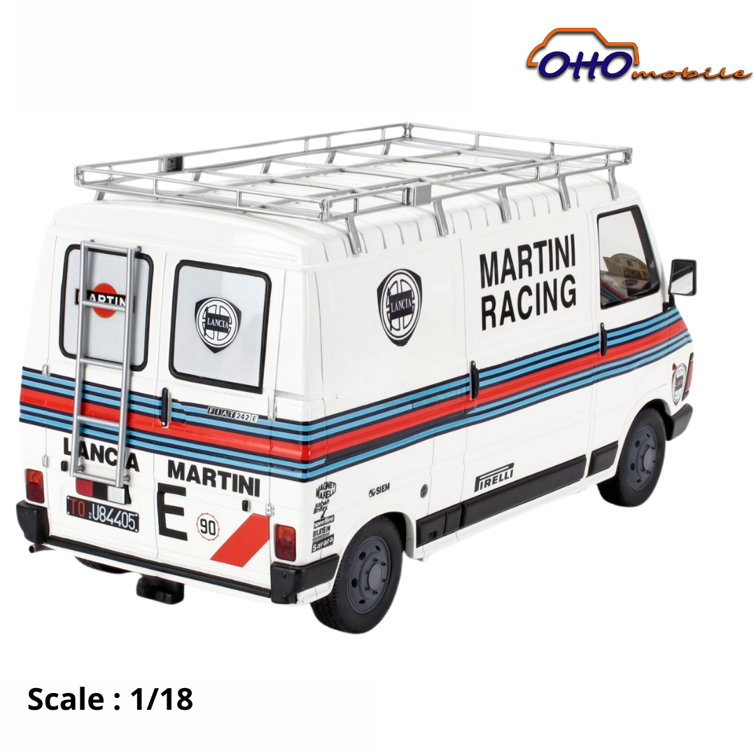 LANCIA - RALLY SET - 037 TEAM MARTINI RACING Gr.B (night version) N 1 WINNER RALLY MONTECARLO WALTER ROHRL - CHRISTIAN GEISTDORFER + FIAT 242 VAN ASSISTANCE WITH TRAILER - 1983