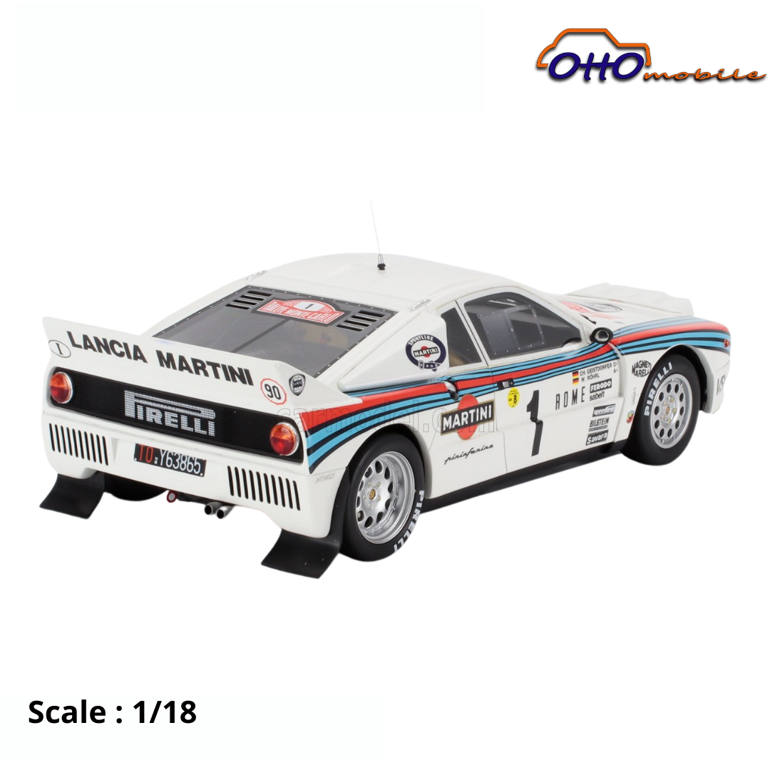 LANCIA - RALLY SET - 037 TEAM MARTINI RACING Gr.B (night version) N 1 WINNER RALLY MONTECARLO WALTER ROHRL - CHRISTIAN GEISTDORFER + FIAT 242 VAN ASSISTANCE WITH TRAILER - 1983