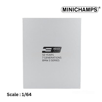 BMW - SET 7X 3-SERIES COLLECTION 50 YEARS - 7 GENERATION - E21 1975 - E30 1982 - E36 1990 - E46 1997 - E90 2005 - F30 2011 - G20 2018