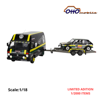 VOLKSWAGEN - RALLY SET - VOLKSWAGEN LT35 VAN + TRAILER + GOLF GTi MKI Gr.2 TEAM BP RACING VOLKSWAGEN SPORT N 10 RALLY TOUR DE FRANCE AUTOMOBILE J.PANCIATICI - P.THINNES -1981