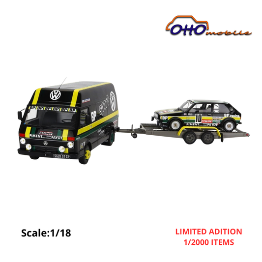 VOLKSWAGEN - RALLY SET - VOLKSWAGEN LT35 VAN + TRAILER + GOLF GTi MKI Gr.2 TEAM BP RACING VOLKSWAGEN SPORT N 10 RALLY TOUR DE FRANCE AUTOMOBILE J.PANCIATICI - P.THINNES -1981