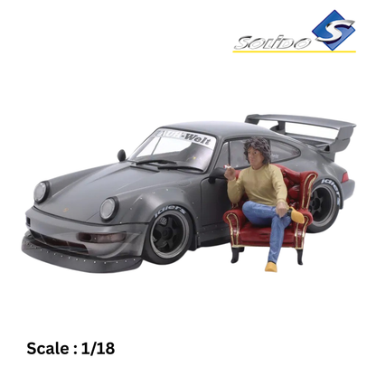 PORSCHE 911 964 RWB BODYKIT COUPE WITH AMERICAN DIORAMA FIGURE 2016