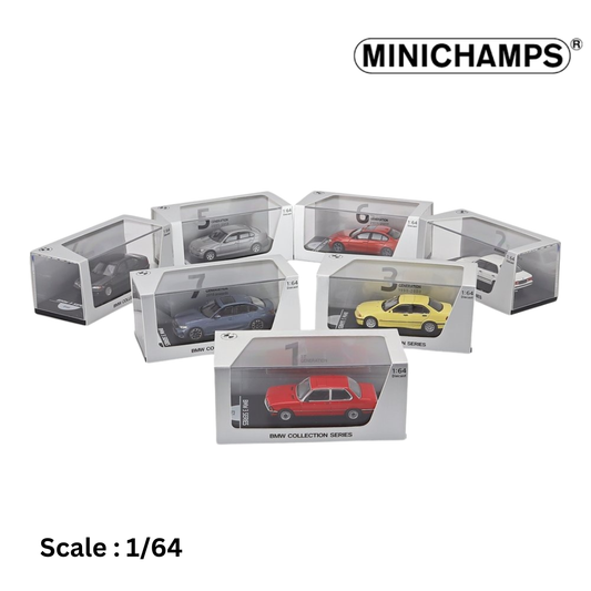 BMW - SET 7X 3-SERIES COLLECTION 50 YEARS - 7 GENERATION - E21 1975 - E30 1982 - E36 1990 - E46 1997 - E90 2005 - F30 2011 - G20 2018