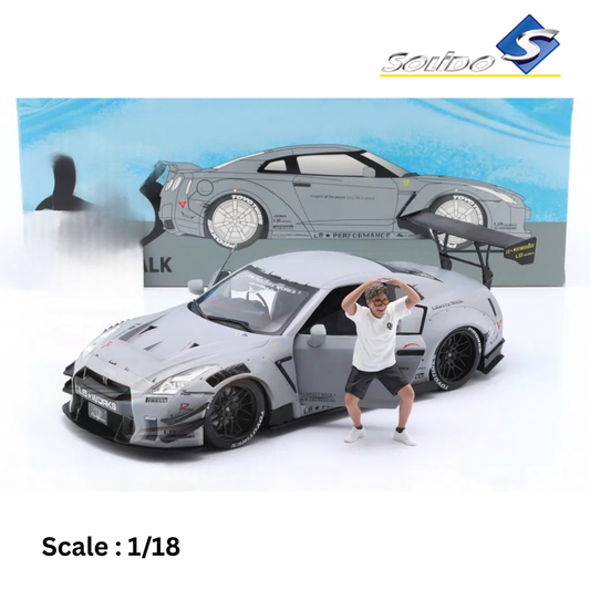 NISSAN - GT-R (R35) TYPE 2 LIBERTY WALK LB WORKS COUPE WITH AMERICAN DIORAMA FIGURE 2018