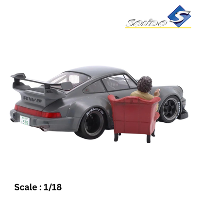 PORSCHE 911 964 RWB BODYKIT COUPE WITH AMERICAN DIORAMA FIGURE 2016